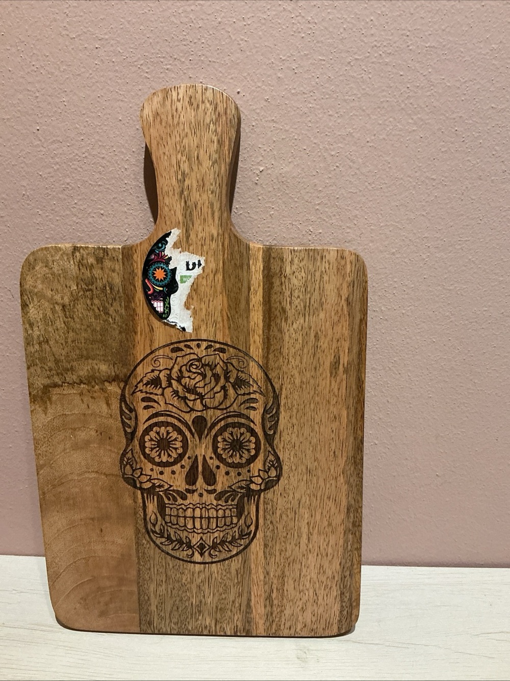 Sugar Skull Day of the Dead Wood Kitchen Cutting Board